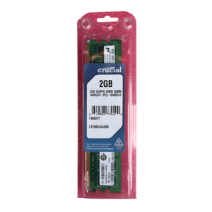 CT25664AA800 Crucial 2GB PC2-6400 DDR2-800MHz non-ECC Unbuffered CL6 240-Pin DIMM Dual Rank Memory Module