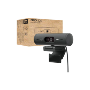 Logitech Brio 505 Full HD Webcam, TAA Compliant, Auto-Framing, Show Mode, Dual Noise Reduction Mics, Privacy Shutter